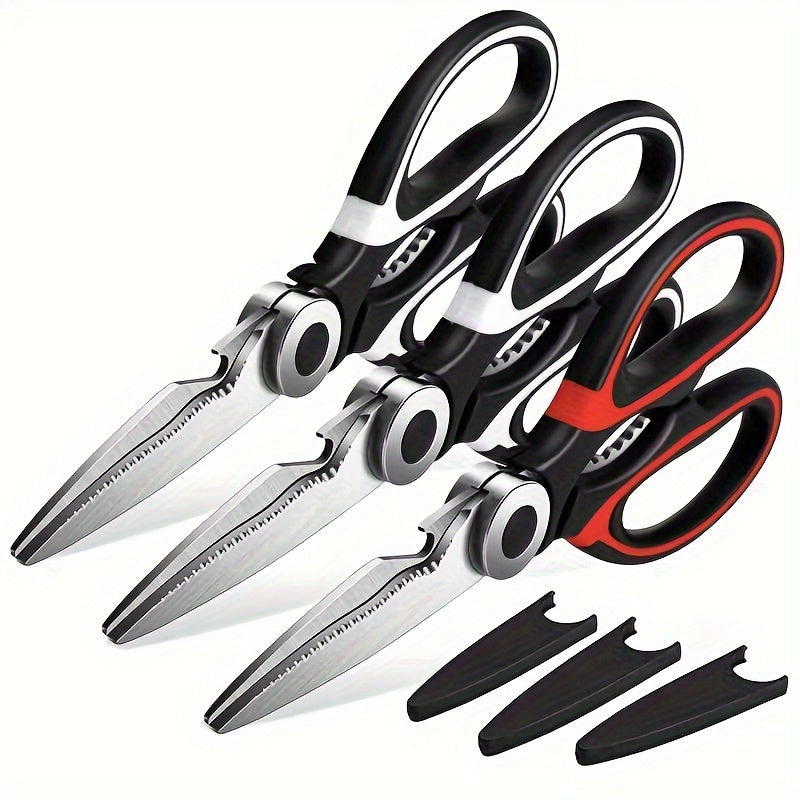 Heavy-Duty Stainless Steel Kitchen Scissors for Multi-Functional Use