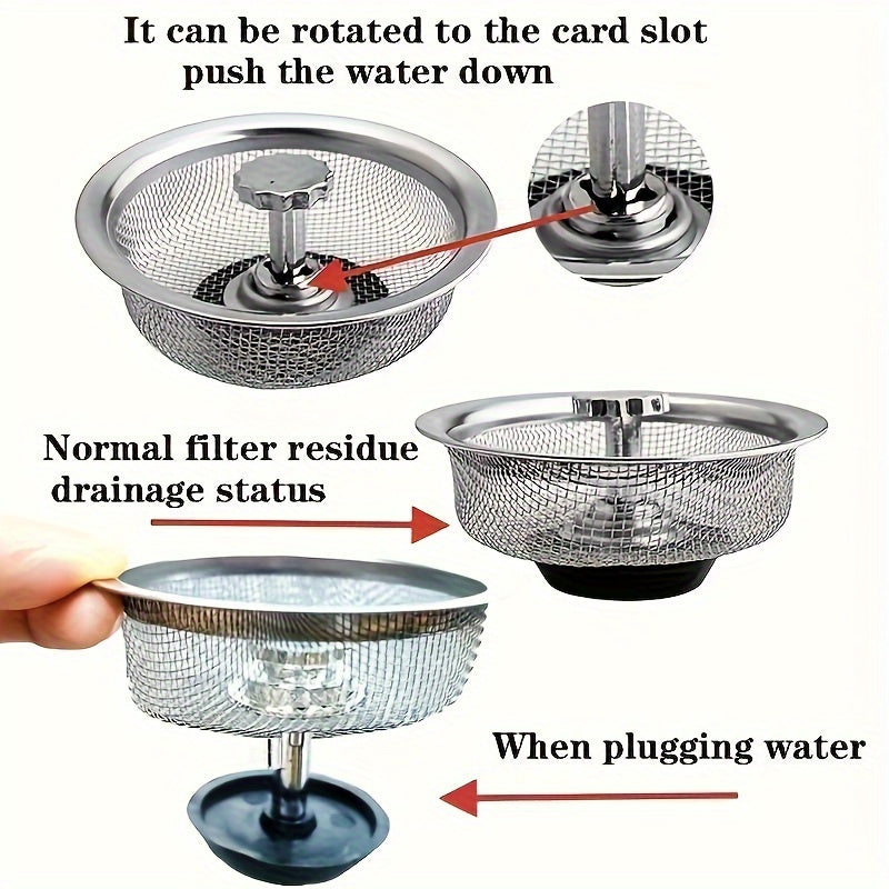 Stainless Steel Sink Strainer & Stopper - Universal Anti-Blocking Basket - Large Capacity Filter - Cyprus