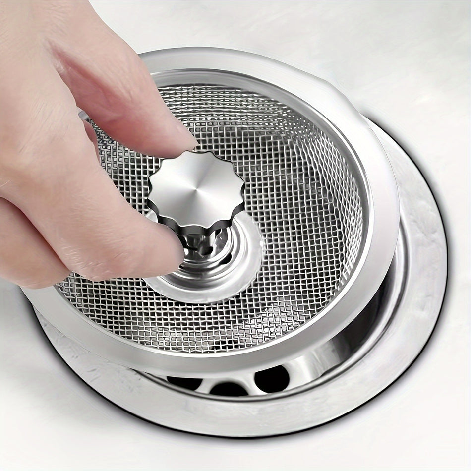 Stainless Steel Sink Strainer & Stopper - Universal Anti-Blocking Basket - Large Capacity Filter - Cyprus