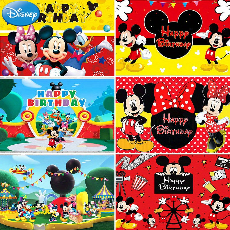 🔵 Disney Mickey Mouse Birthday Party Backdrop for Festive Celebrations & Photo Booths - Ages 14+ - Cyprus