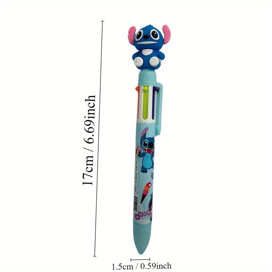 Stitch 6-Color Gel Ink Rollerball Pens for Students & Office - Cyprus