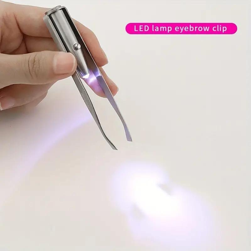 Tiptes à sourcils de lumière à LED de précision avec lampe intégrée