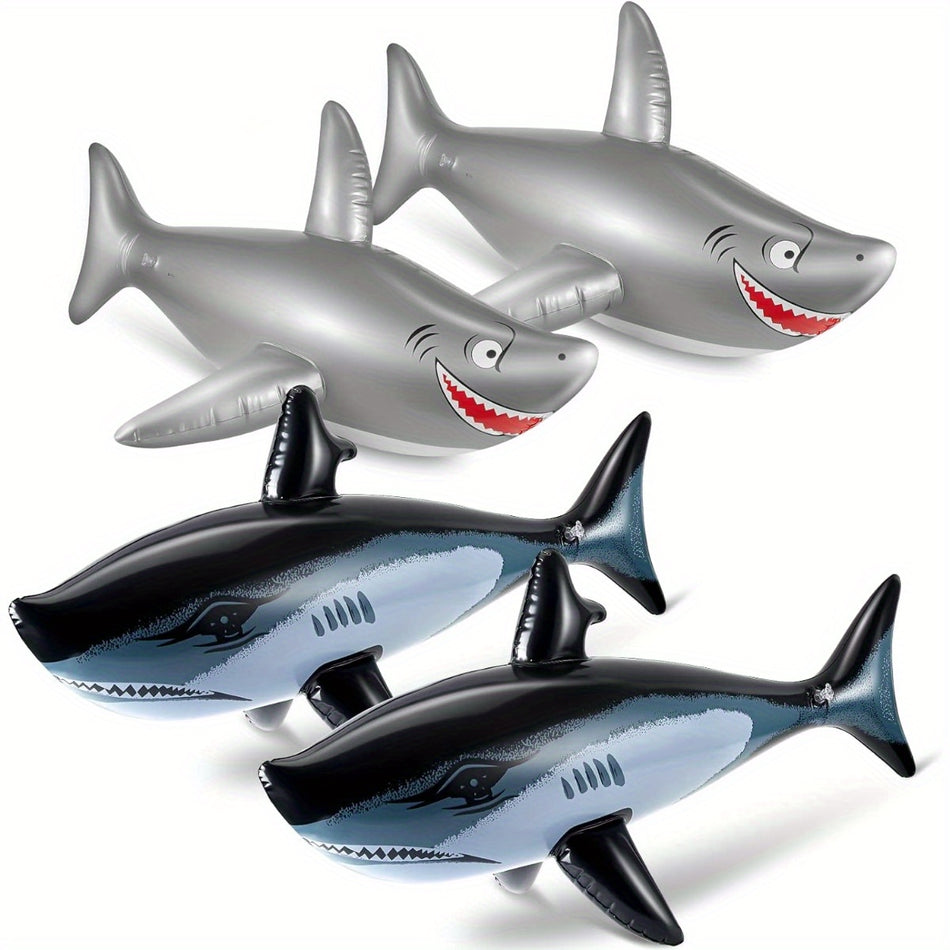 🔵 2pcs Inflatable Shark Float Pool, Birthday Decorations, Sea Beach Party Supplies - Cyprus