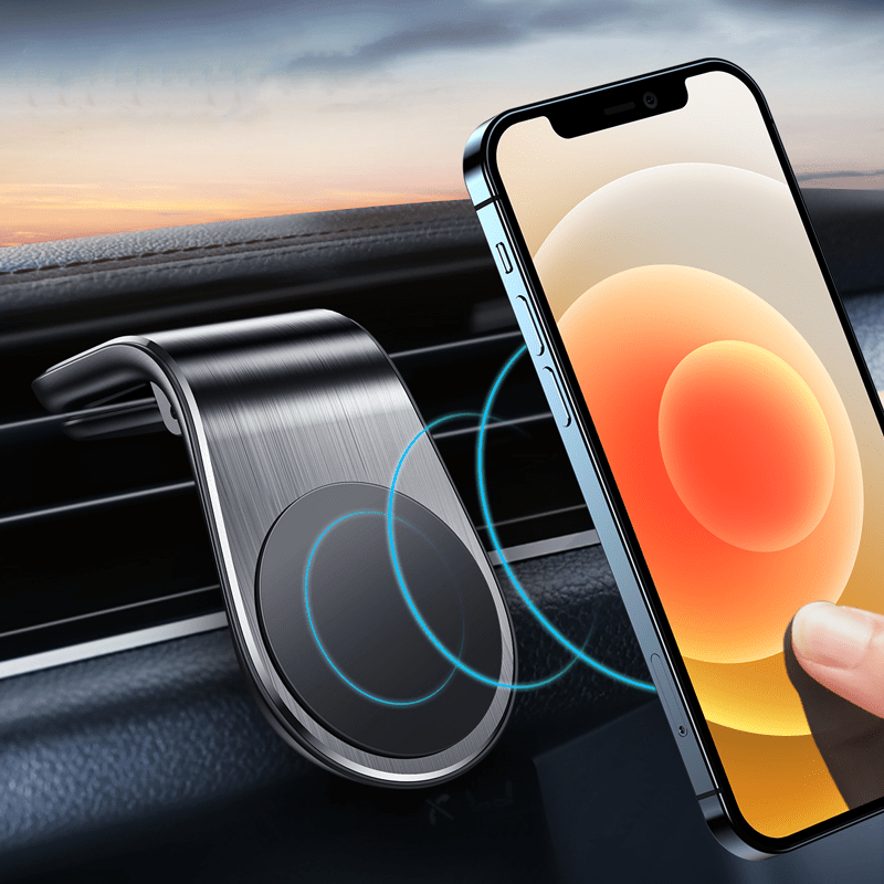 L-Type Magnetic Car Phone Holder - 360° Rotating Mount for All Smartphones