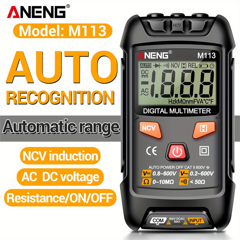 Aneng M113 Mini Digital Multimeter με ανίχνευση NCV και λειτουργία μπαταρίας