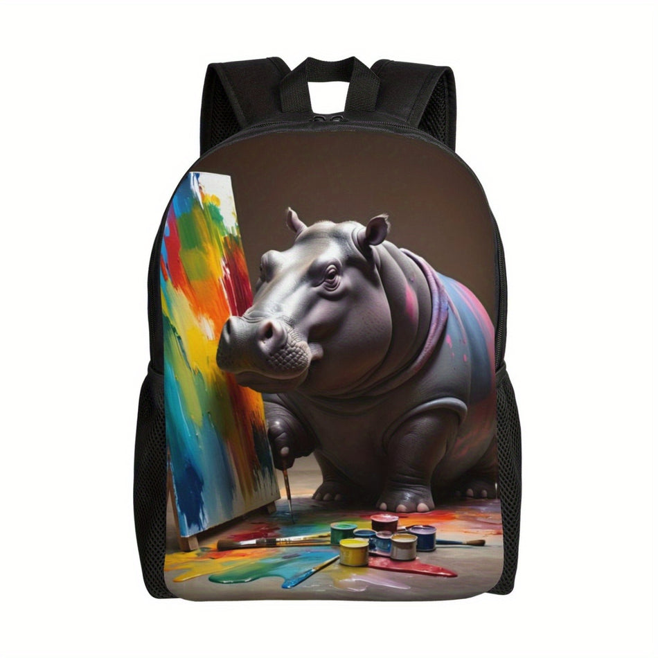 Rhinoceros Maler Multi -Purple -Rucksack für Reisen und tägliche Verwendung - Zypern