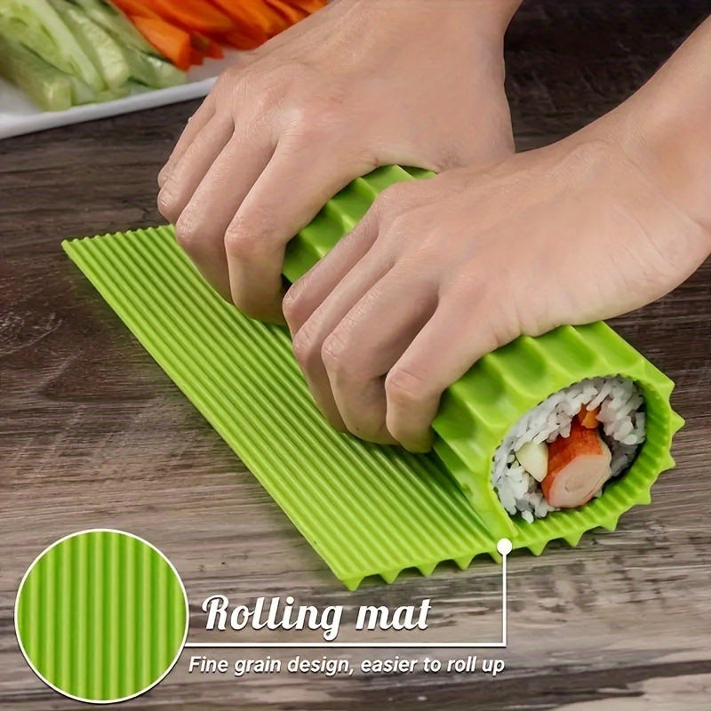 Silicone Sushi Making Kit - Easy Clean Non-Stick Rolling Mat & Rice Spreader