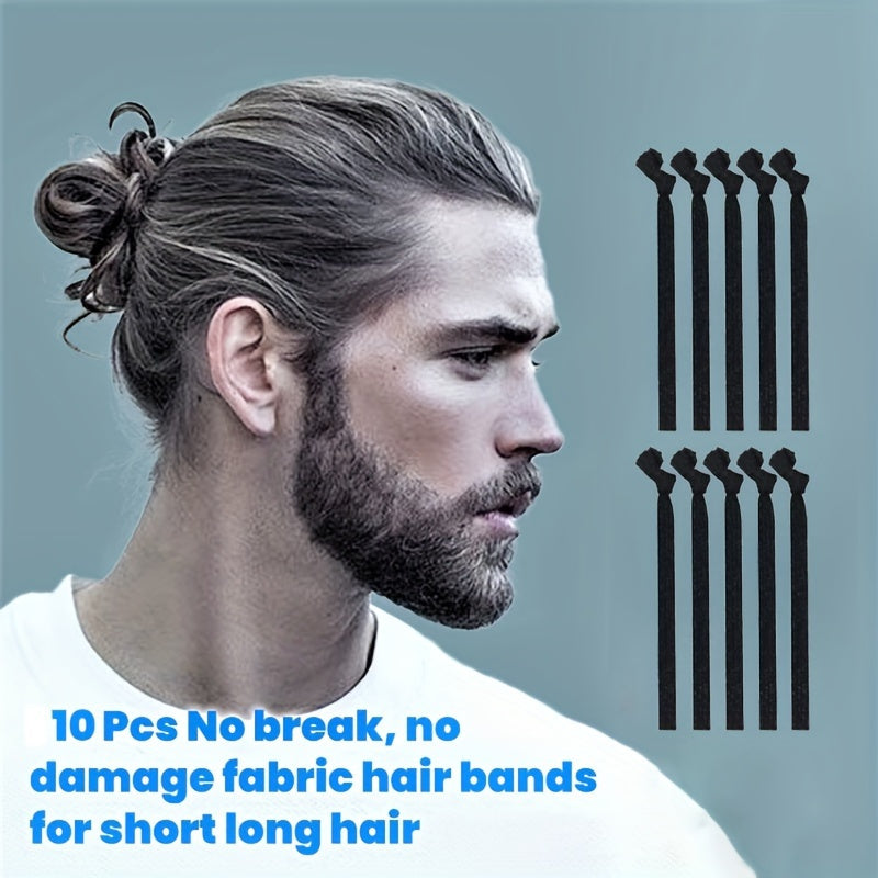 Breathable Cotton-Linen Hair Ties for Men - Non-Slip, No-Damage Holders for Thick & Long Hair - Cyprus