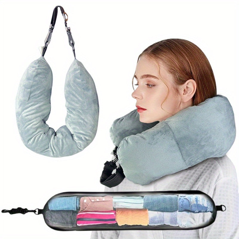 Adjustable Travel Pillow with Storage Pouch - Cyprus