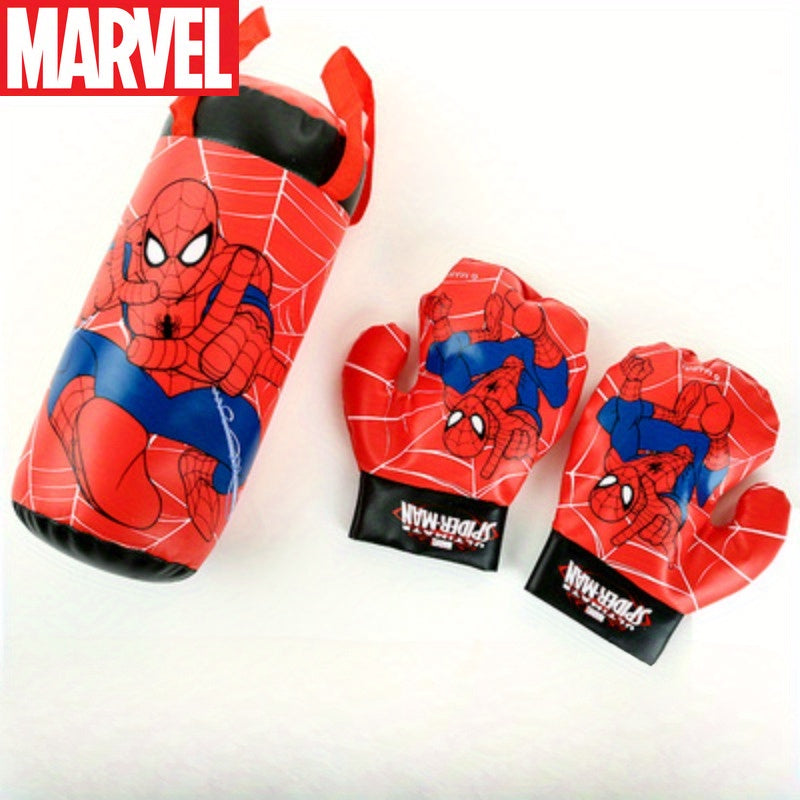 Gençlerin Marvel Spider -Man Boks Seti - PVC Deri Eldiven ve Kum torbası - Kıbrıs