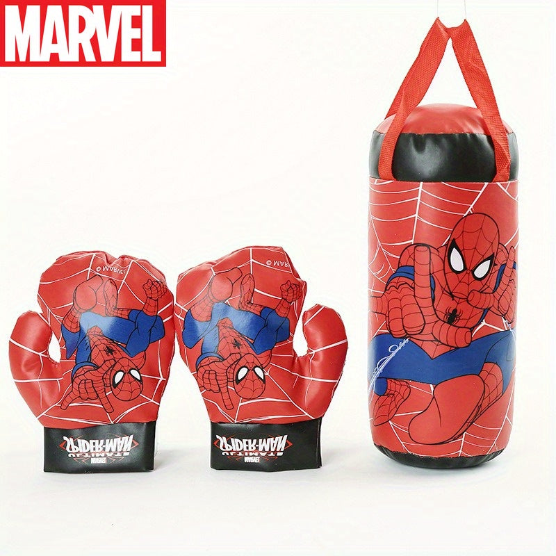 Gençlerin Marvel Spider -Man Boks Seti - PVC Deri Eldiven ve Kum torbası - Kıbrıs