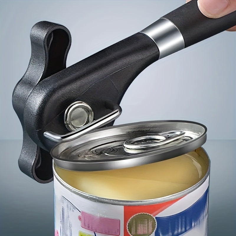 Stainless Steel Manual Can Opener with Ergonomic Handle - Heavy-Duty & Safe Cut Edge - Cyprus