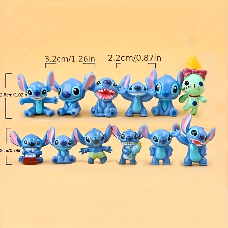 Stitch 12-Piece Action Figure Set - Mini Anime Collectibles - Cyprus