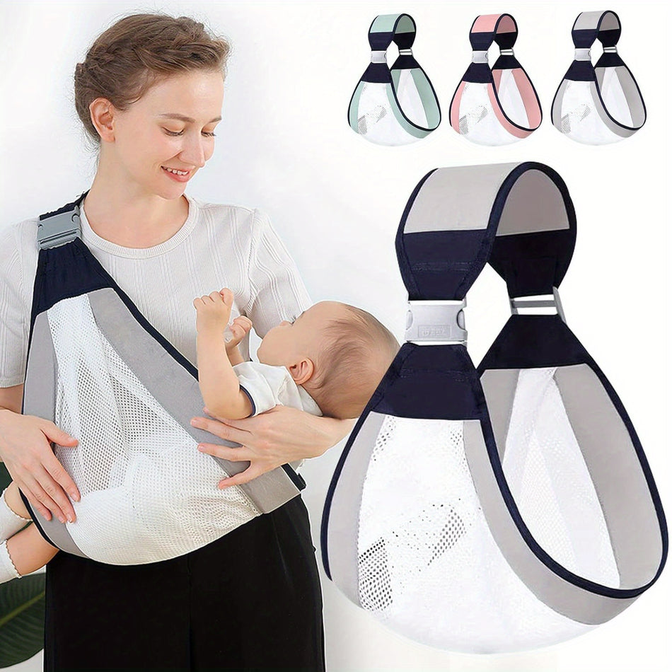 Cotton Baby Carrier Sling with Breathable Mesh 🌿 Ergonomic One Shoulder Baby Hip Holder for Newborns to Toddlers 0-3 Years, Adjustable Wrap up to 20.41 KG