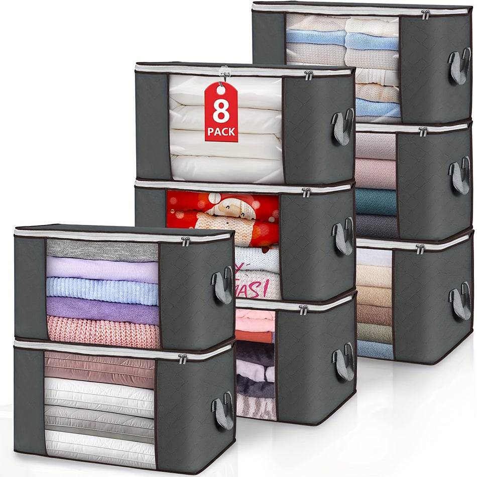 Durable Storage Bags with Handles - Closet Organizer for Clothing, Blankets, Comforters, Bed Sheets - Convenience (Gray) Bedroom Accessories 🌟