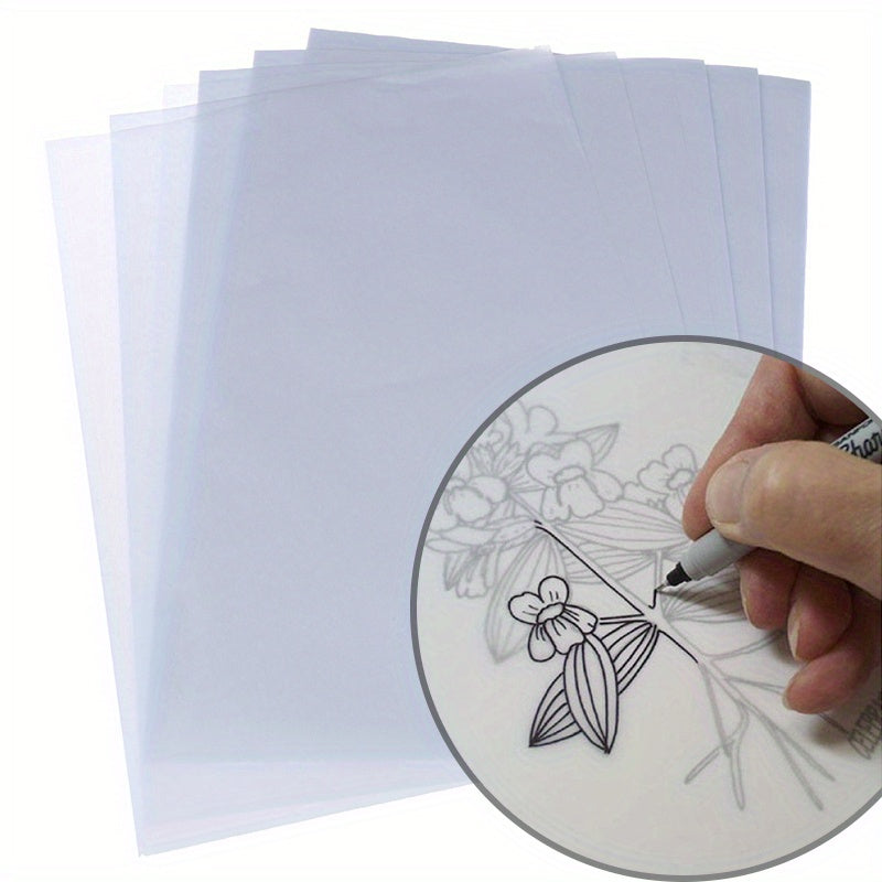 100 Sheets Transparent Trace & Transfer Paper for Art - Ideal for Calligraphy, Drawing & Writing - Durable Vellum-Like Material - Cyprus