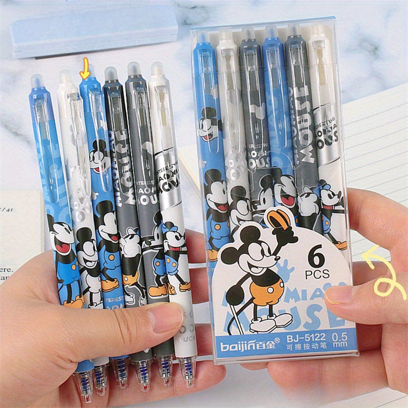 Mickey Mouse Silinebilir Jel Kalemler, 6 Pack - Ume Mickey Mouse Pens Tarafından Sevimli Ofis Kırtasiyesi Sevimli Kalemler - Kıbrıs