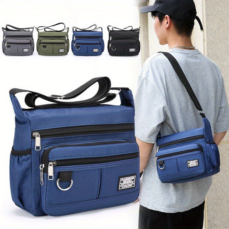 Grey Waterproof Polyester Shoulder Bag with Multiple Compartments - Cyprus