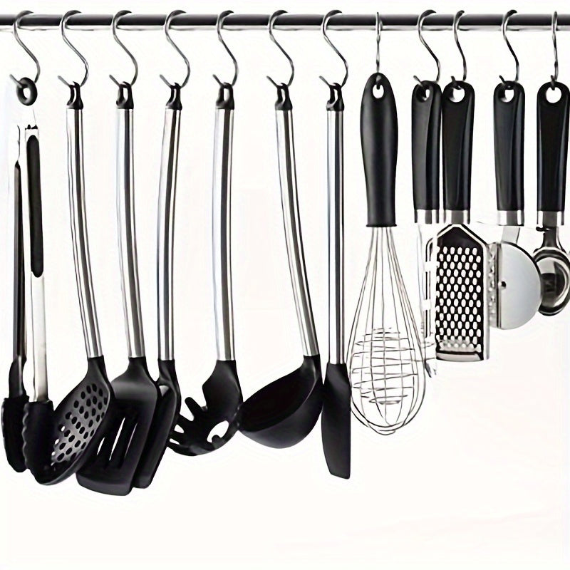 Durable Stainless Steel Metal Hangers - 10pcs Kitchen & Outdoor Organiser