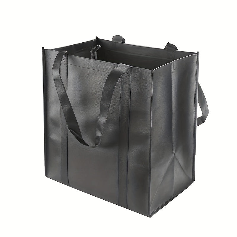 Durable Black Reusable Grocery Bag with Reinforced Handles