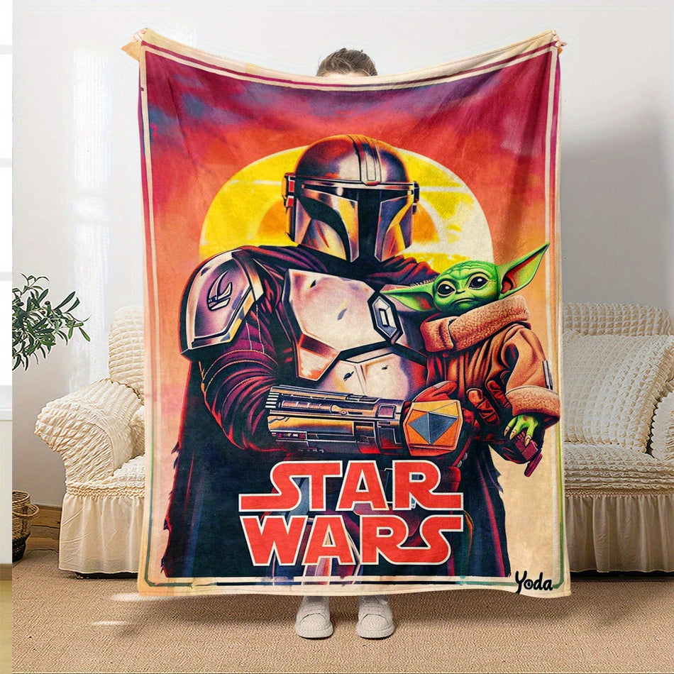 Mandalorianer & Baby Yoda Soft Flanell Throw Decke - Langlebiger Digitaldruckvlies - Mehrere Größen erhältlich - Zypern