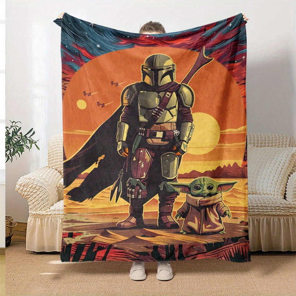 Mandalorian & Baby Yoda Soft Flannel Throw Blanket -  Multiple Sizes Available - Cyprus