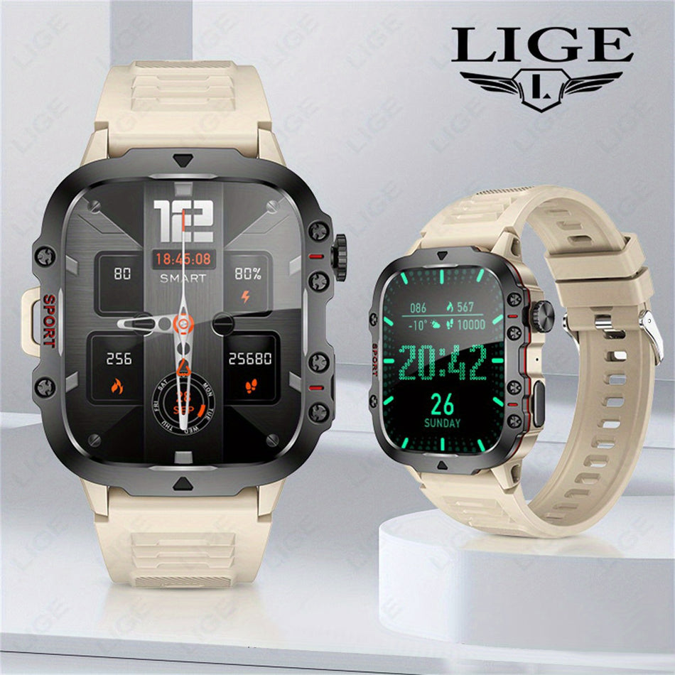 Lige Men's Smart Watch - Kablosuz Arama ve Hava Güncellemeleri ile Spor Dostu - Kıbrıs