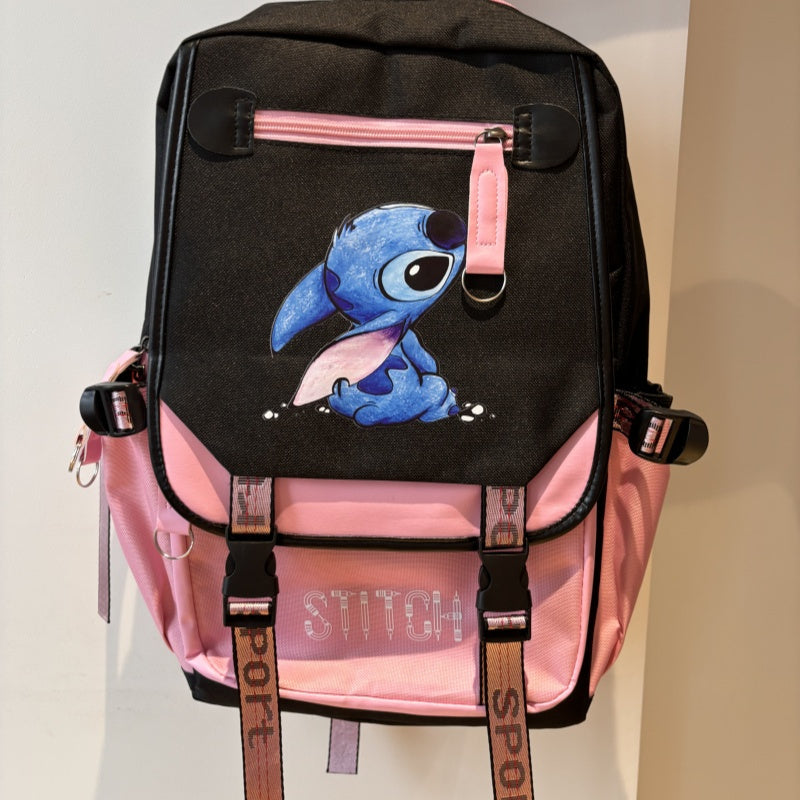 Stitch Fashionable Water Resistant Backpack - Large Capacity for Students - Cyprus