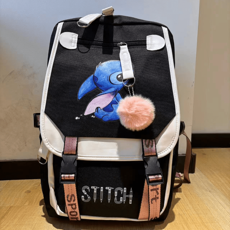 Stitch Fashionable Water Resistant Backpack - Large Capacity for Students - Cyprus