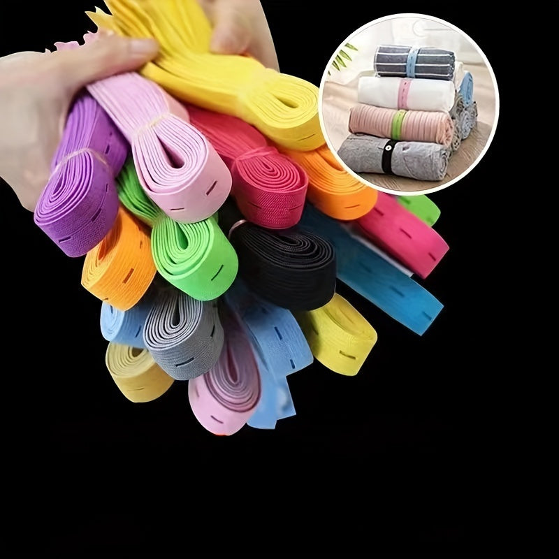 Multi-Purpose Stretch Bands With Buttonholes - For Suitcases, Drawer Dividers & Closet Organization, Nylon 🌟