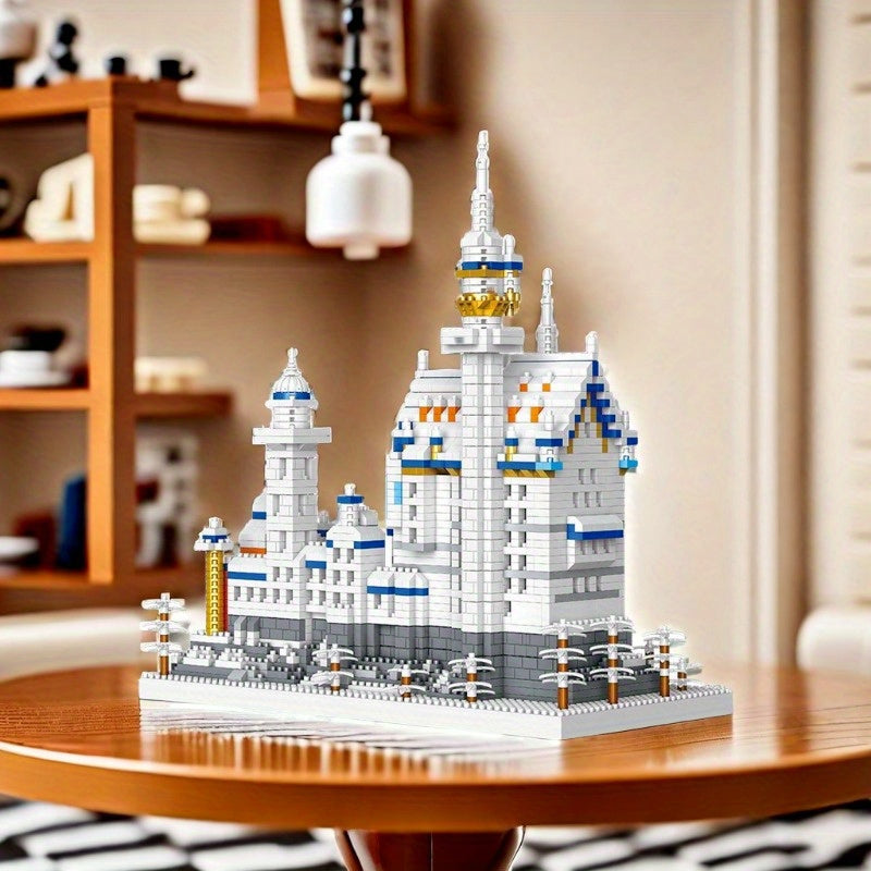 Snowy Swan Lake Castle Building Blocks Set - Advanced Difficulty - Cyprus