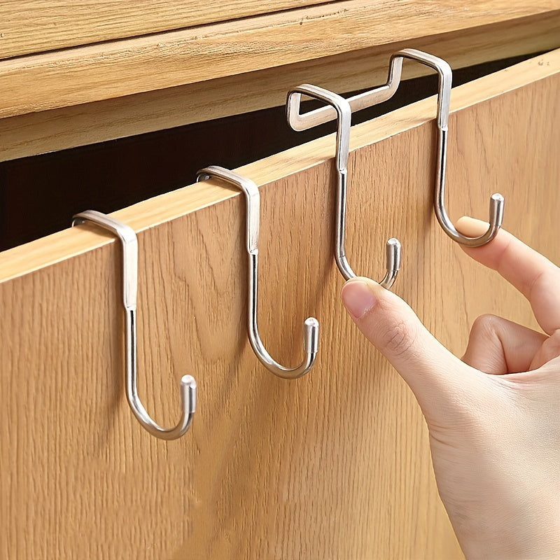 Dual Hook Edelstahl Over-the-tür-Organisator für Kleidung und Utensilien