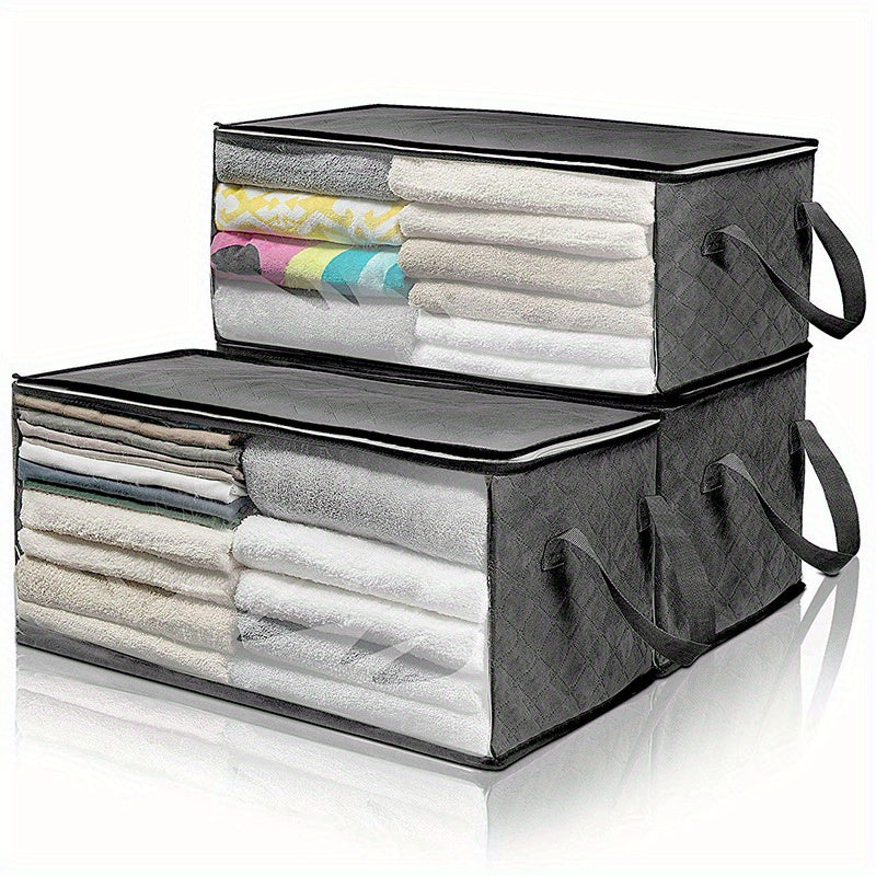 Large Capacity Storage Bags with Handles - Clothes & Quilt Organizer, Viewing Window - Cyprus