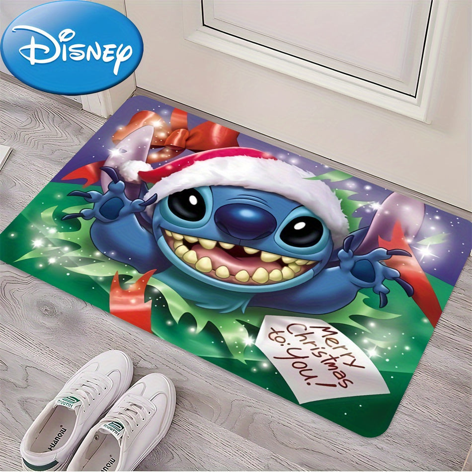 "Holiday Cheer"  Stitch Χριστουγεννιάτικο χαλί πόρτας - Ανθεκτικό χαλί φανέλας για εσωτερική/εξωτερική χρήση - ιδανικό για διακόσμηση σπιτιού - Κύπρος