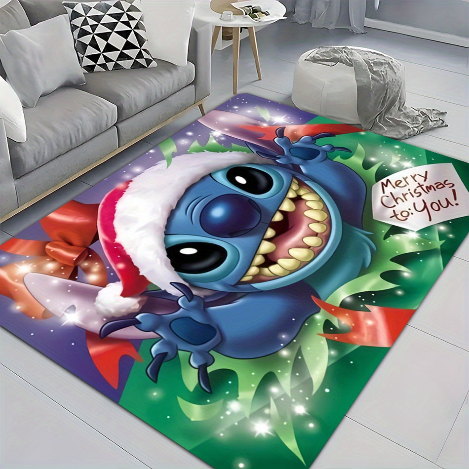 "Holiday Cheer"  Stitch Christmas Door Mat - Durable Flannel Rug For Indoor/Outdoor Use - Perfect For Home Decor - Cyprus