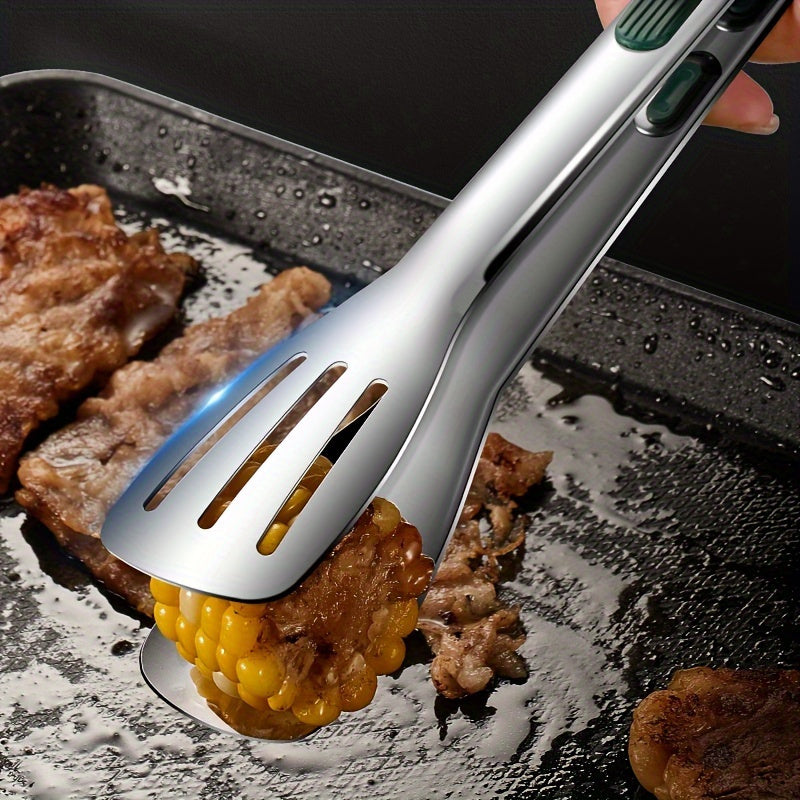 Versatile Non-Slip Stainless Steel Tongs for BBQ and Grilling