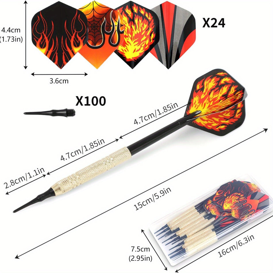 12 -Pack -Weichspitzen -Darts mit austauschbaren Flügen und zusätzlichen Tipps - Zypern