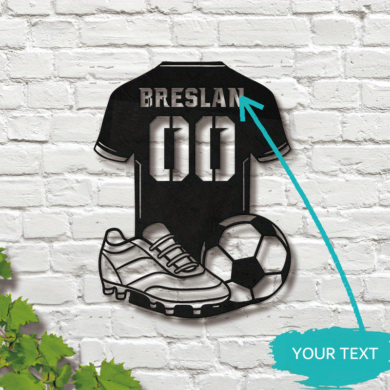 Personalized Iron Soccer Player Metal Wall Art - Cyprus