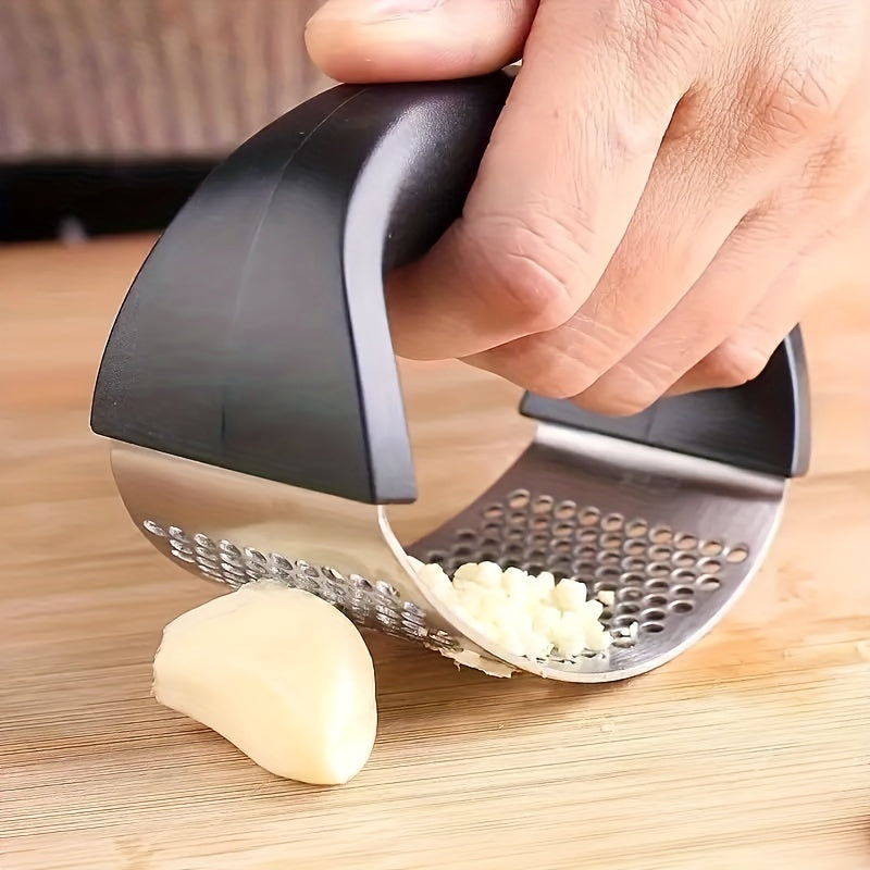 Ergonomic Stainless Steel Garlic Press - Easy-Clean Rocker Mincer for Kitchen, Dorms & Apartments - Cyprus