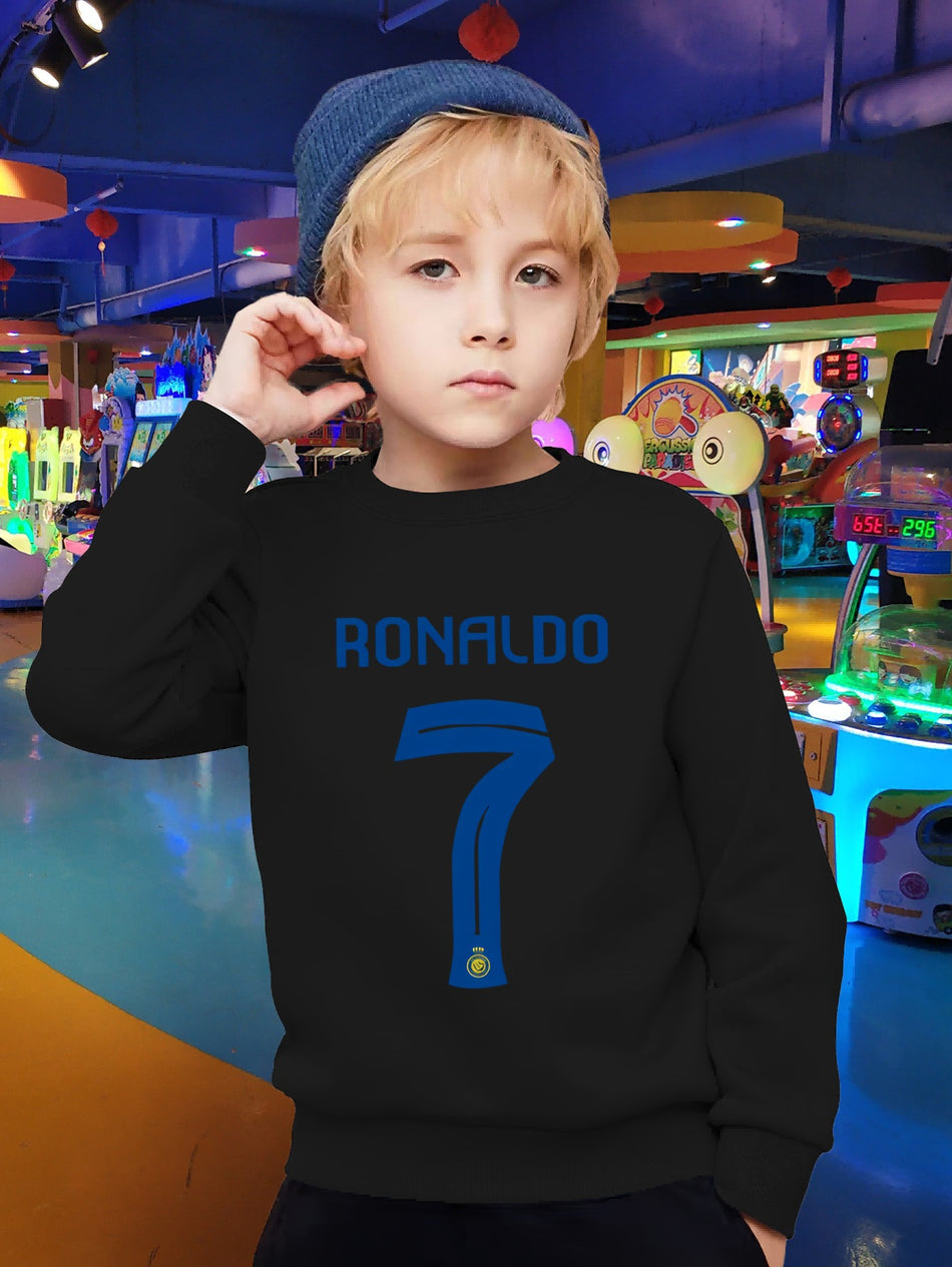 Kids 'Ronaldo #7 Αλφάβητο Print Print Sweatshirt - Neck Crew, Κανονική Προσαρμογή, Ελαφρύ Τεντών - Κύπρος