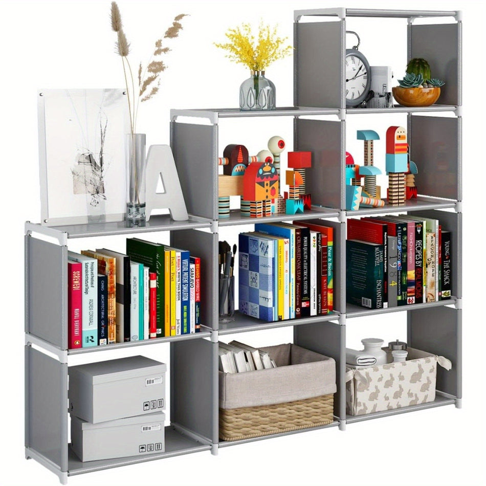 Vielseitiger grauer multifunktionaler Bücherregal und Schrank Organizer