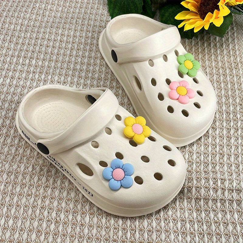 Boys' Floral Charm EVA Clogs - Comfortable Slip-On Slippers for All Seasons - Cyprus