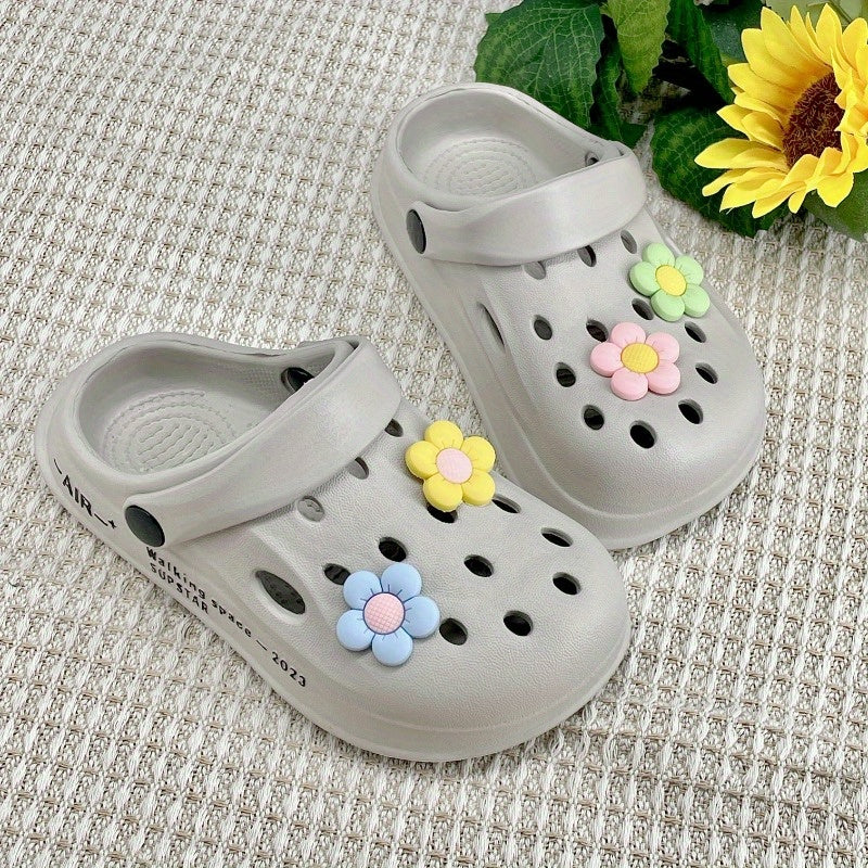 Boys' Floral Charm EVA Clogs - Comfortable Slip-On Slippers for All Seasons - Cyprus