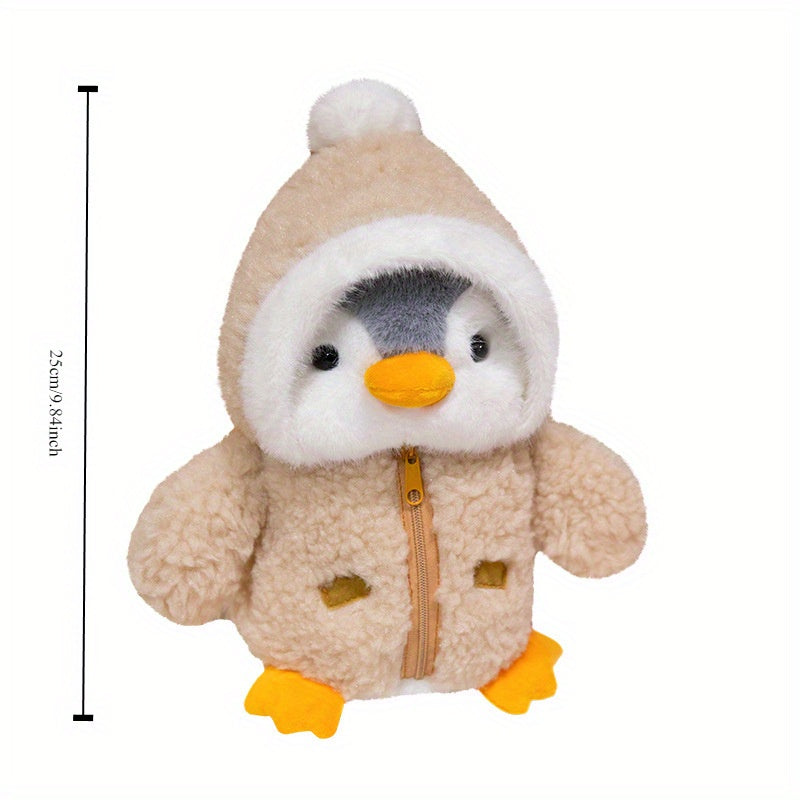 Entzückendes Pinguin -Plüschspielzeug im Winter -Outfit für Kleinkinder und Säuglinge