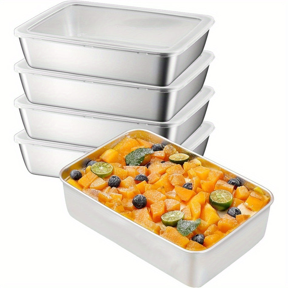 4-Piece Leak Proof Stainless Steel Food Storage Container Set