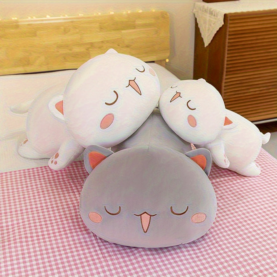 NBBXYZ Soft Plux Cat Pillow - Jolie décoration de maison blanche et grise