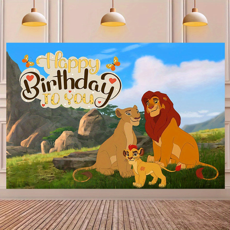 Lion King Themed Party Backdrop - Durable & Machine Washable - Cyprus