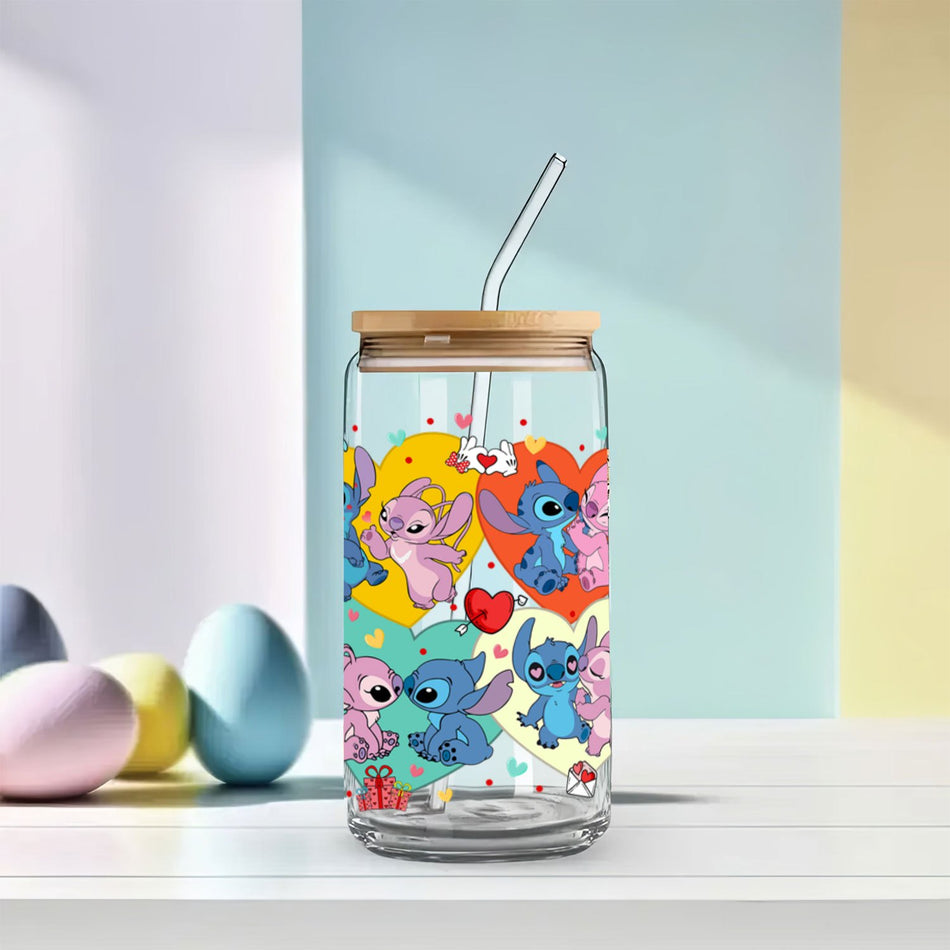 Stitch Kapaklar ve pipetlerle 16 oz - kokteyller, viski ve buzlu kahve için mükemmel - Kıbrıs