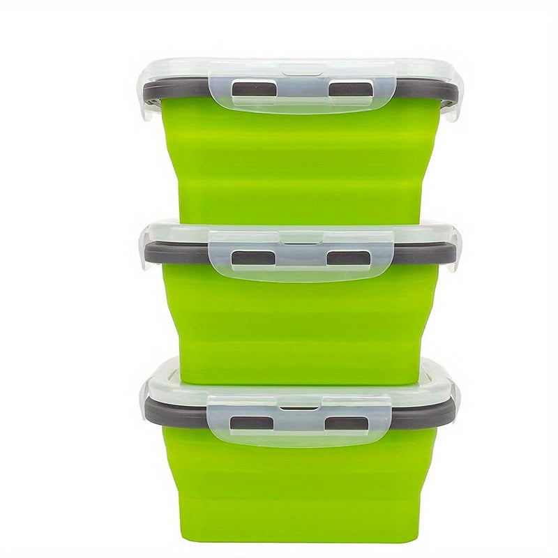 3pcs BPA-Free Leak-Proof Square Food Storage Containers with Latch