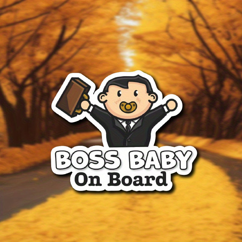 ملصق سيارة من الفينيل من Boss Baby - لمسة نهائية غير لامعة، تصميم كرتوني، سهل اللصق - قبرص